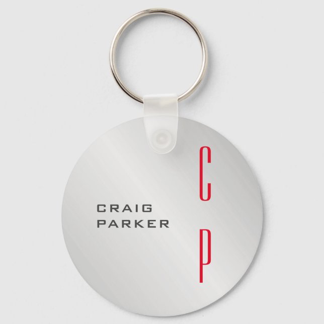 Chaveiro Monograma Profissional Moderno Mínimo (Frente)