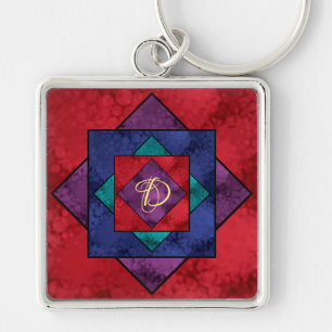 Chaveiro Monograma Quilt Square