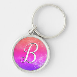 Chaveiro Monograma Rainbow Frost Script