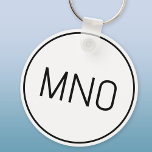 Chaveiro Monograma simples inicial<br><div class="desc">Design inicial do monograma minimalista da tipografia moderna que pode ser mudado para personalizar. Simples borda circular para enquadrar as iniciais. Fresco e minimalista.</div>