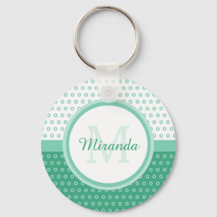 Chaveiro Monograma verde e branco da modificação das
