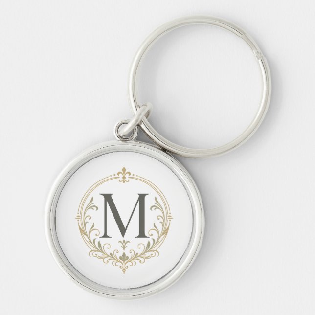Chaveiro monograma vintage personalizado (Frente)