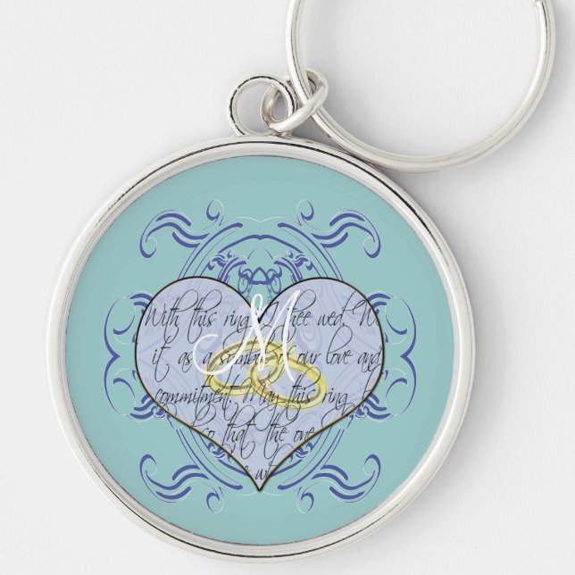 Chaveiro Monograma Wedding Vow Heart (Frente)