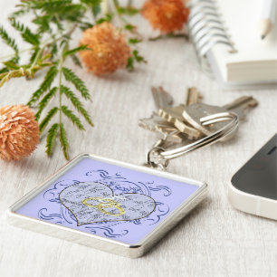 Chaveiro Monograma Wedding Vow Heart