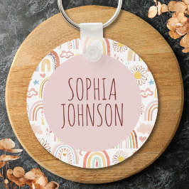 Chaveiro Monogramas, cotovelos coloridos e flores margarida