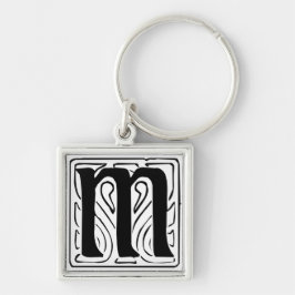 Chaveiro Monogramm schwarz weiß Schlüsselanhänger