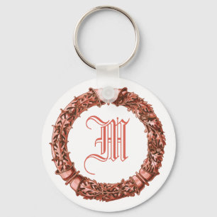 Chaveiro Monogrammed da grinalda vermelha
