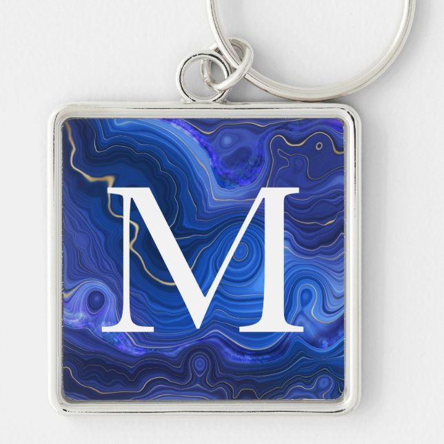 Chaveiro Monogrammed Lapis Lazuli (Frente)