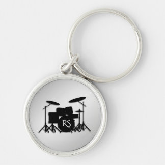 Chaveiro Monogramo Drum Set Silver