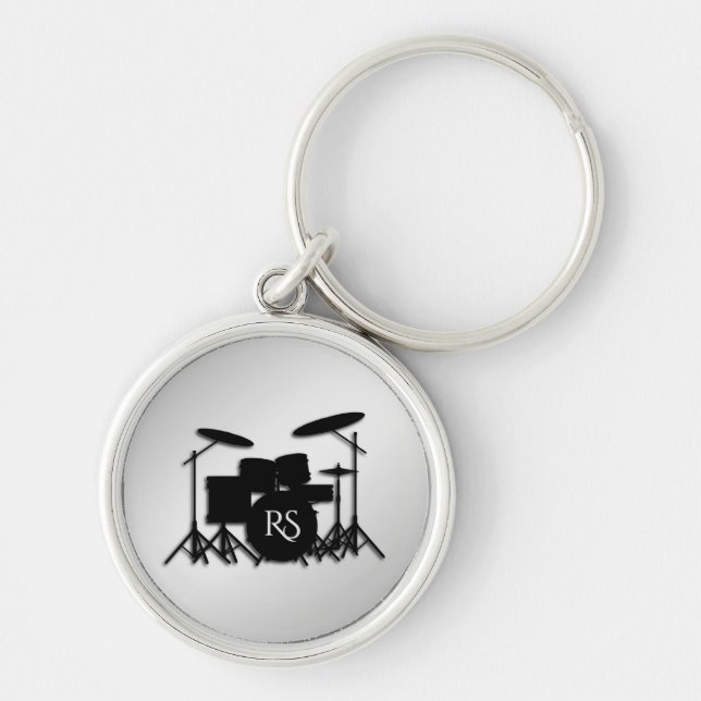 Chaveiro Monogramo Drum Set Silver (Frente)