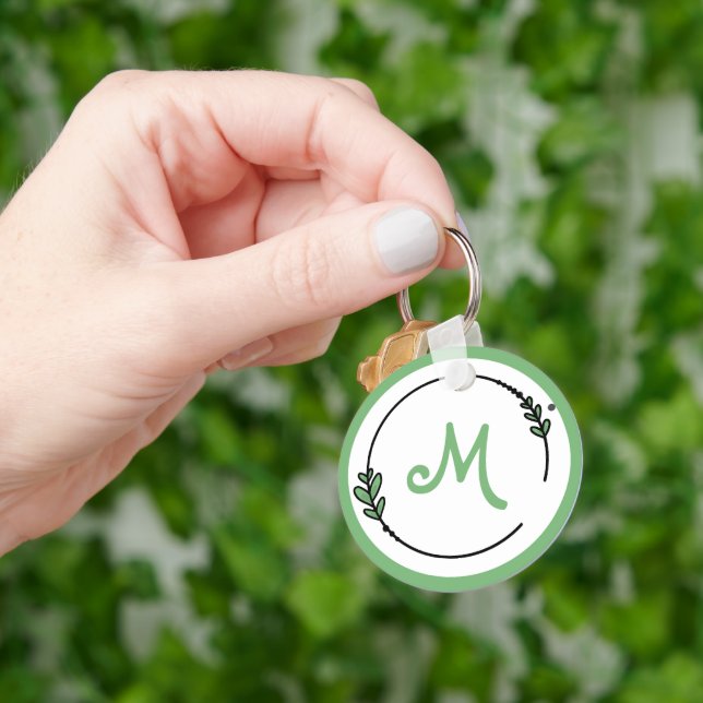 Chaveiro Mononograma Verde bonito (Mão)