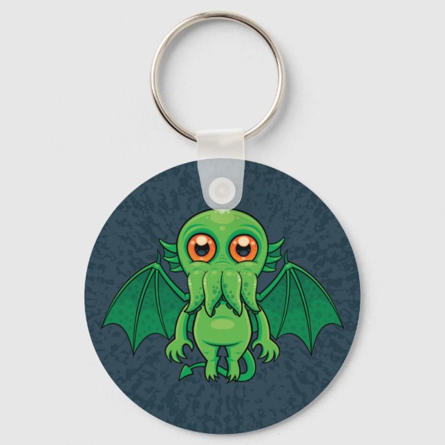 Chaveiro Monstro Cute Verde Cthulhu (Frente)