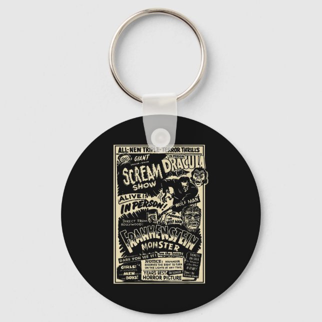 Chaveiro Monstro de Filme de Terror Múmia Drácula Lobisomem (Frente)