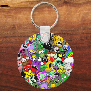 Chaveiro Monstros - Caracteres Bonitos Padrão de Halloween