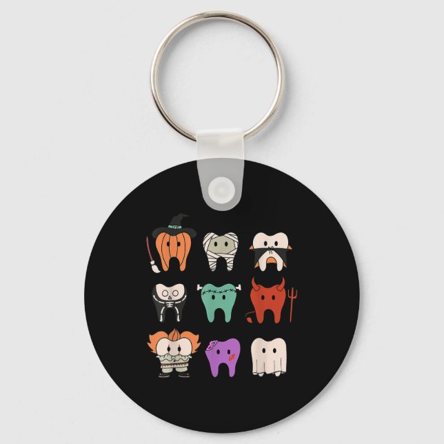 Chaveiro Monstros da Higiene Dental Divertidos e Fofos Esqu (Frente)