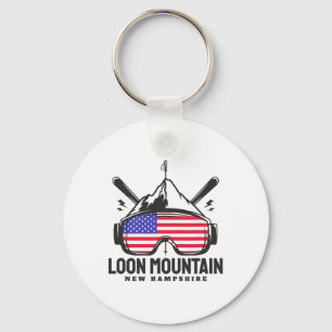 Chaveiro Montanha Loon New Hampshire EUA Esqui Esqui Retro