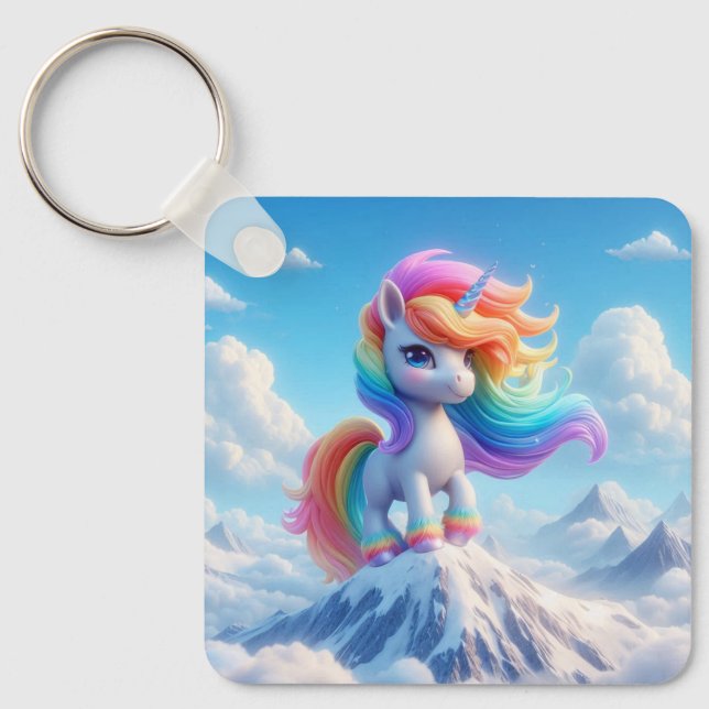 Chaveiro Montanha Magic Rainbow Unicorn (Frente)