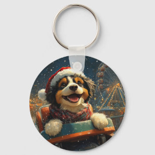Chaveiro Montanha-russa de cachorro Bernedoodle Natal 