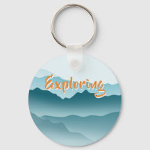 Montanhas de Rolagem Azul Minimalistas Monogramada