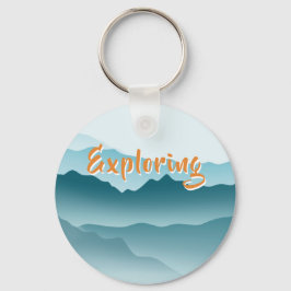 Chaveiro Montanhas de Rolagem Azul Minimalistas Monogramada