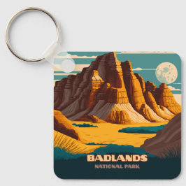 Chaveiro Montanhas do Parque Nacional das Badlands Retro