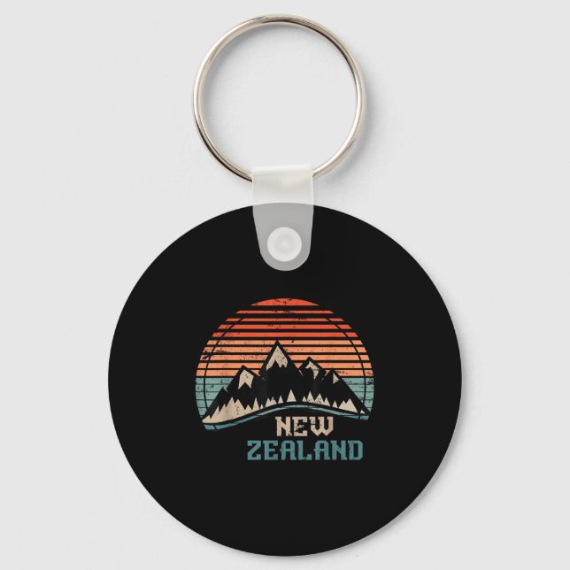 Chaveiro Montanhas Retro Nova Zelândia  (Frente)