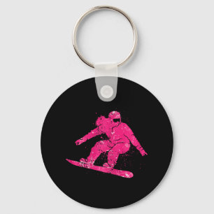 Chaveiro Montanhas Snowboarder Esquema Retro Snowboard