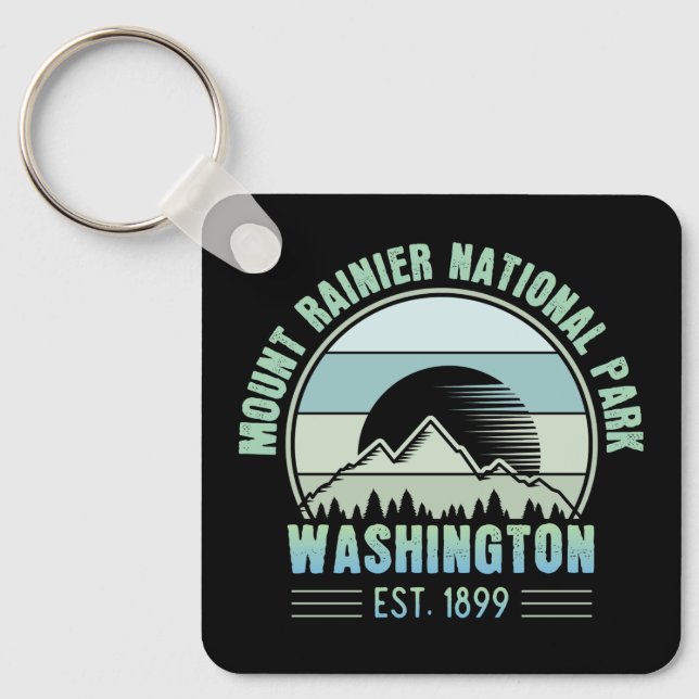 Chaveiro Monte Rainier National Park Washington EUA Retro (Frente)