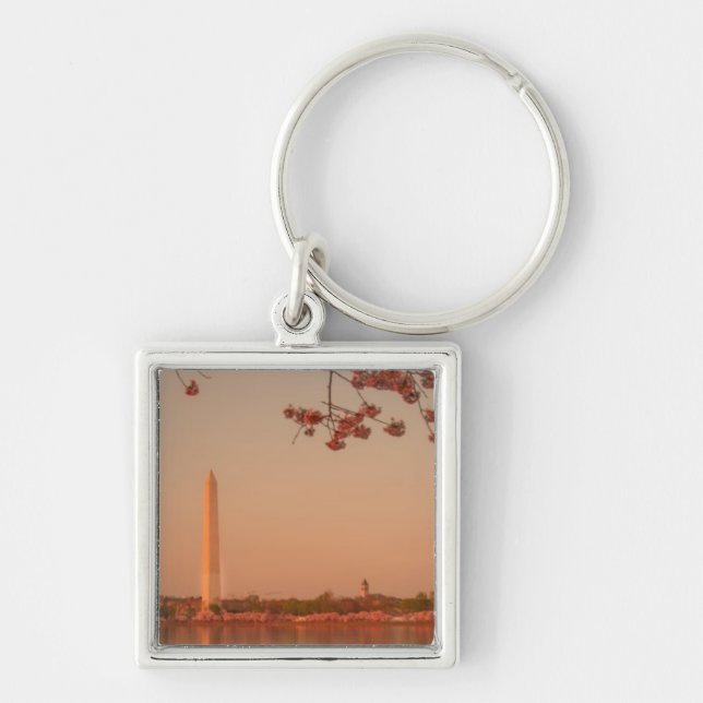 Chaveiro Monumento de Washington Sakura no por do sol (Frente)