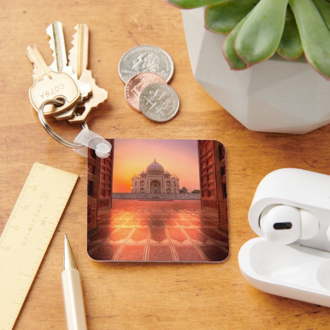 Chaveiro Monumentos | Taj Mahal, Índia à Sunset (Mesa)