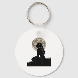 Chaveiro Moon Plenamente Sentindo Garota Design Astrologia 