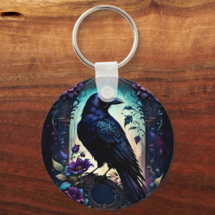 Chaveiro Moonlit Raven   Suite de Noiva Floral Gótica. 