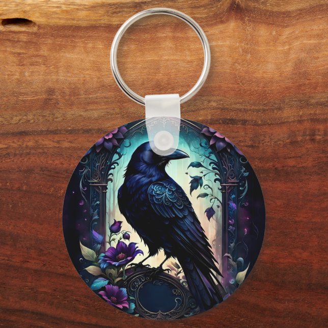 Chaveiro Moonlit Raven | Suite de Noiva Floral Gótica.  (Verso)