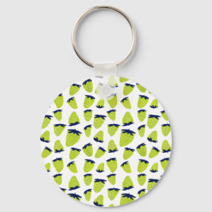 Chaveiro Morangos orgânicos de Verão, verde-neto