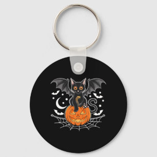 Chaveiro Morcego Halloween _ Gato Preto Asas de Morcego Gat