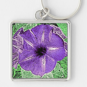Chaveiro Morning Glory Block Impressão - violeta mole
