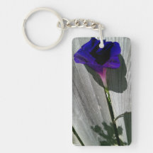 Morning Glory Flower Rettangular Key Chain