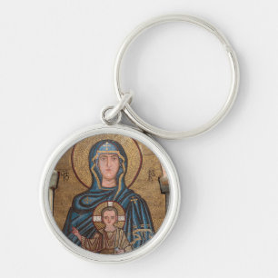 Chaveiro Mosaico da Virgem Maria e Jesus