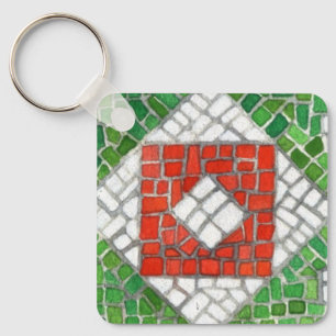 Chaveiro MOSAICO DE FÉRIAS Pingente de Chave Quadrado de Al