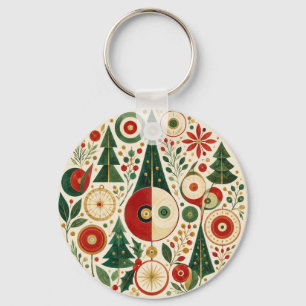 Chaveiro Mosaico de Natal de Meados do Século