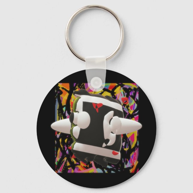 Chaveiro Mosaico Madness cores profundas preto com estrutur (Frente)