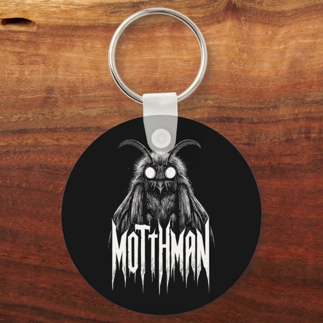 Chaveiro Mothman Cryptid Horror Gothic Paranormal Creature  (Frente)