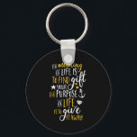 Chaveiro Motivação Inspirativa Cita O Significado Da Vida<br><div class="desc">Citação de motivação inspiradora para manter você inspirado e motivar outros ao seu redor. Belo ditado sobre ser gentil com os outros, o ato de doar, filantropia, voluntariado e ajudar aqueles necessitados. O significado da vida é encontrar seu presente. O objetivo da vida é doá-la. A cor de fundo pode...</div>