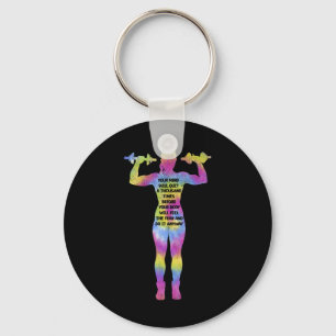 Chaveiro Motivando Mulher Malhação Montando Gym Tie Dye