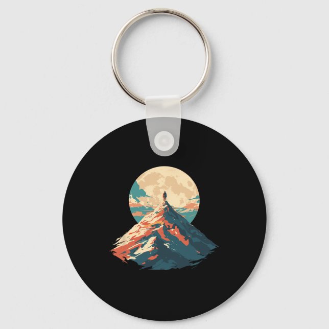 Chaveiro Motivational Mountain Peak Climbing Design - Natur (Frente)