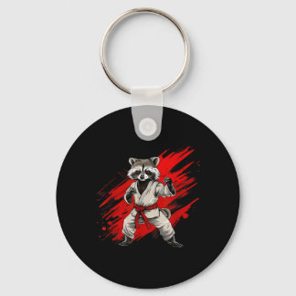 Chaveiro Motivo de Guaxinim de Caratê Taekwondo Jiu-Jitsu M