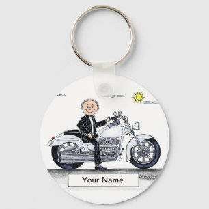 Chaveiro Motocicleta - Cartoon masculino por PrintedPerfect