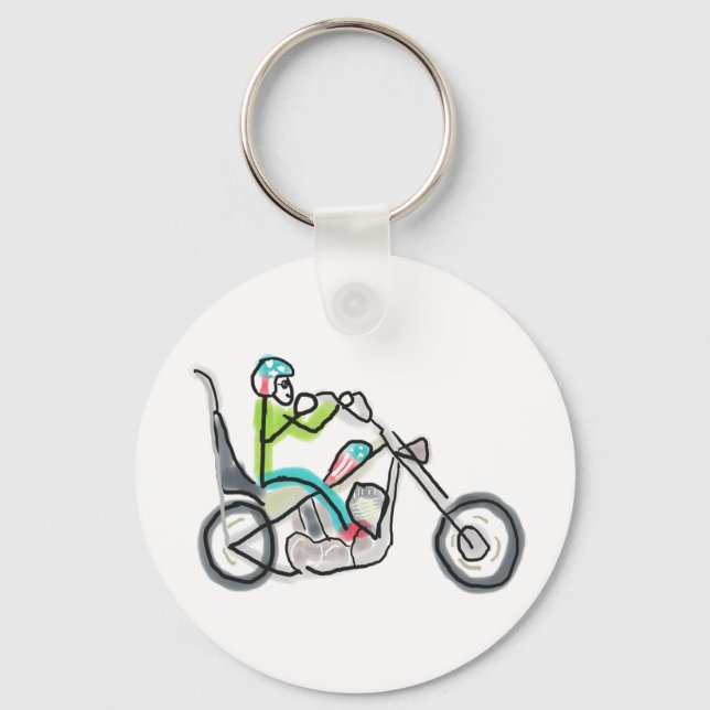 Chaveiro Motocicleta Chopper Stickman (Frente)