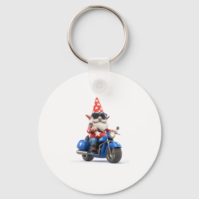 Chaveiro Motocicleta Gnomo Americano (Frente)