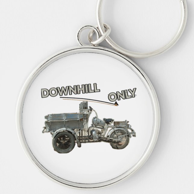Chaveiro Motocicleta Vintage Engraçada de Descida (Frente)
